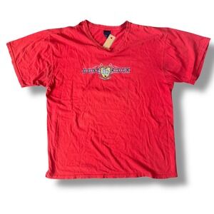 Y2K Quail Hollow Dune Rider ATV Graphic Red T-Shirt Double-Sided Motocross Tee M